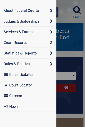 Sidr Menu on United States Courts website